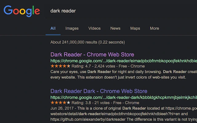 Dark Reader Chrome Extension